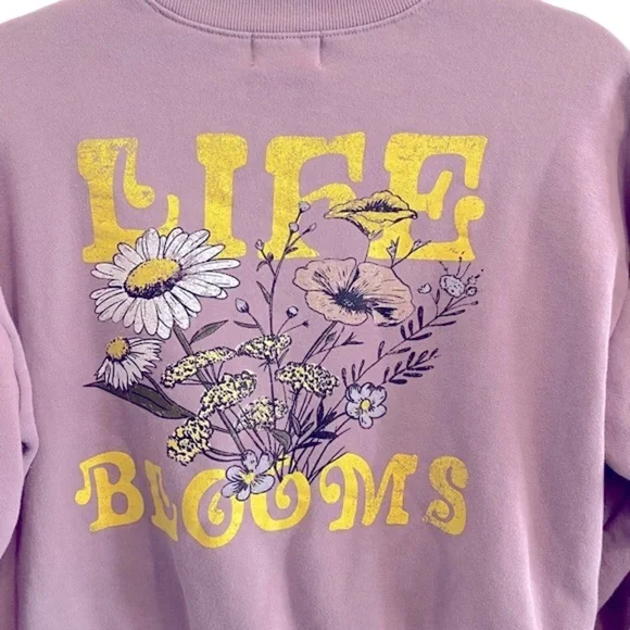 Urban Nation Lavender Life Blooms Graphic Crew Neck Sweatshirt - Picture 9 of 12